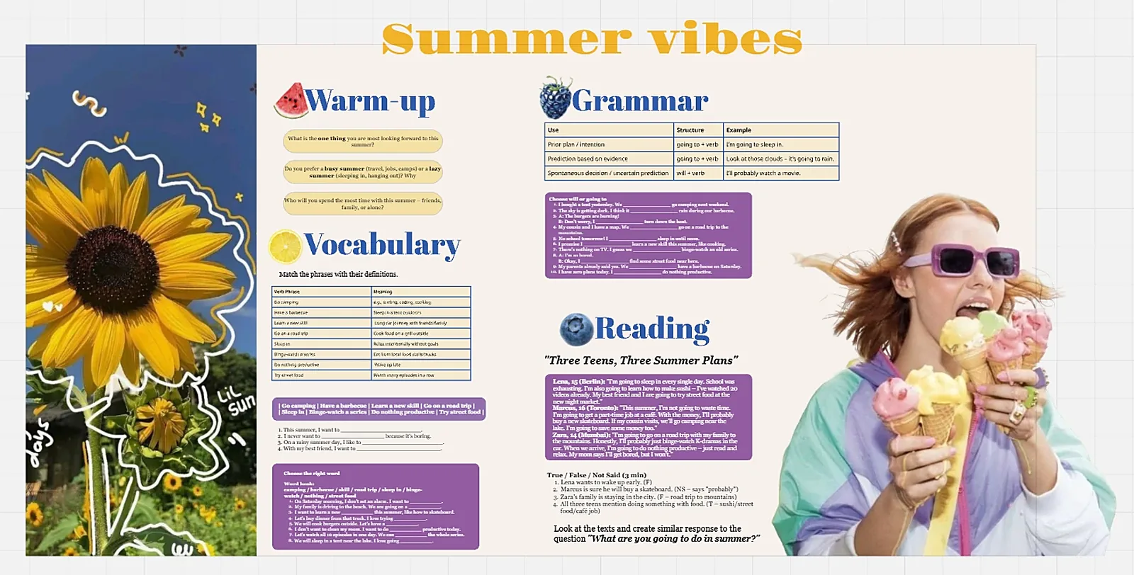 Доска урока Summer vibes